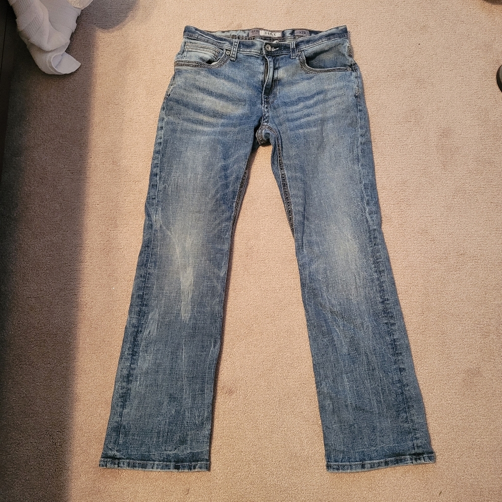 BKE Derek Men's Blue Jeans Denim 32R Bootleg Inseam 32in